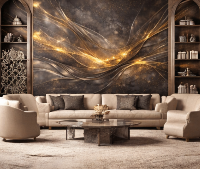 Abstarkcja Graphite Gold 3D 4 Abstarkcja Graphite Gold 3D - obrazek 4