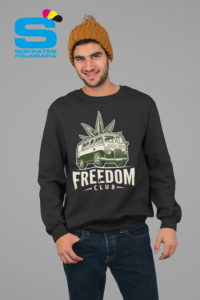 sublimated crewneck sweatshirt mockup of a man standing against a plain background 31257