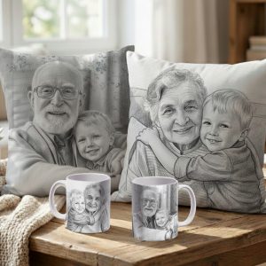 PERSONALIZOWANY prezent na dzień babci i dziadka KUBEK I POSZEWKA