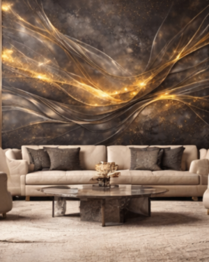 Elegancka Stylowa Kolekcja fototapet Graphite Gold Veil 1